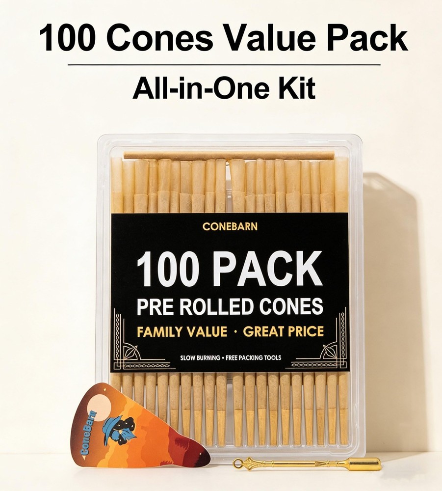 100 Pack | Rolling Papers Cones | Cones Pre Rolling Papers Rolled king Size w...