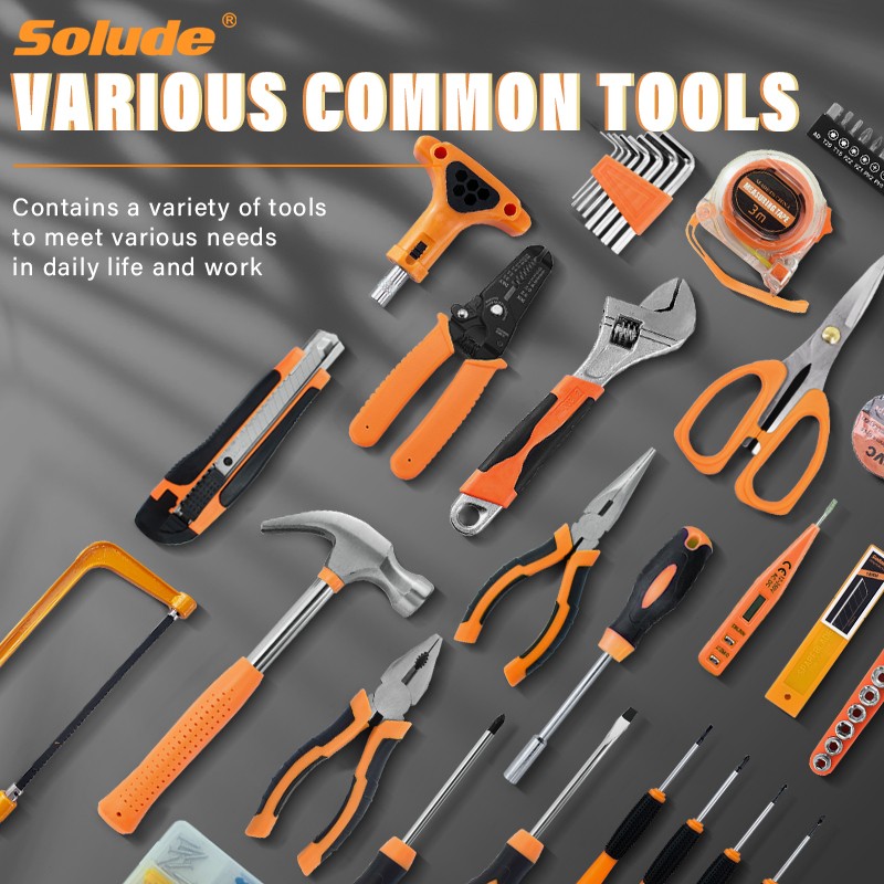 US SHIP 59 Piece Home Tool Kit Precision Screwdriver Set Wrench Hammer Socket Ca