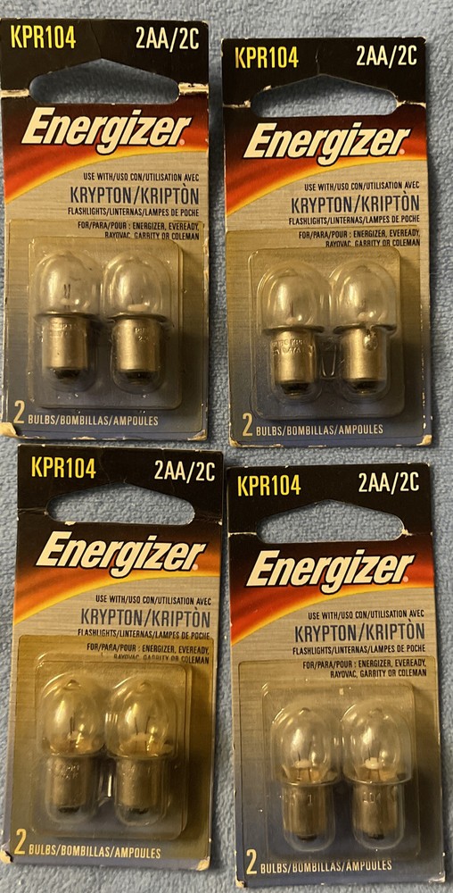 Energizer KPR104 2AA/2C Krypton Flashlight Bulbs Lot 4