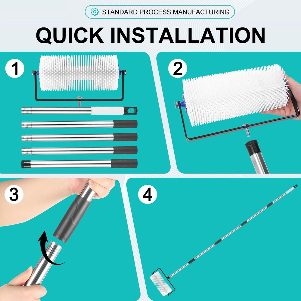 Spiked Roller for Self Leveling,9” Floor Leveling Black