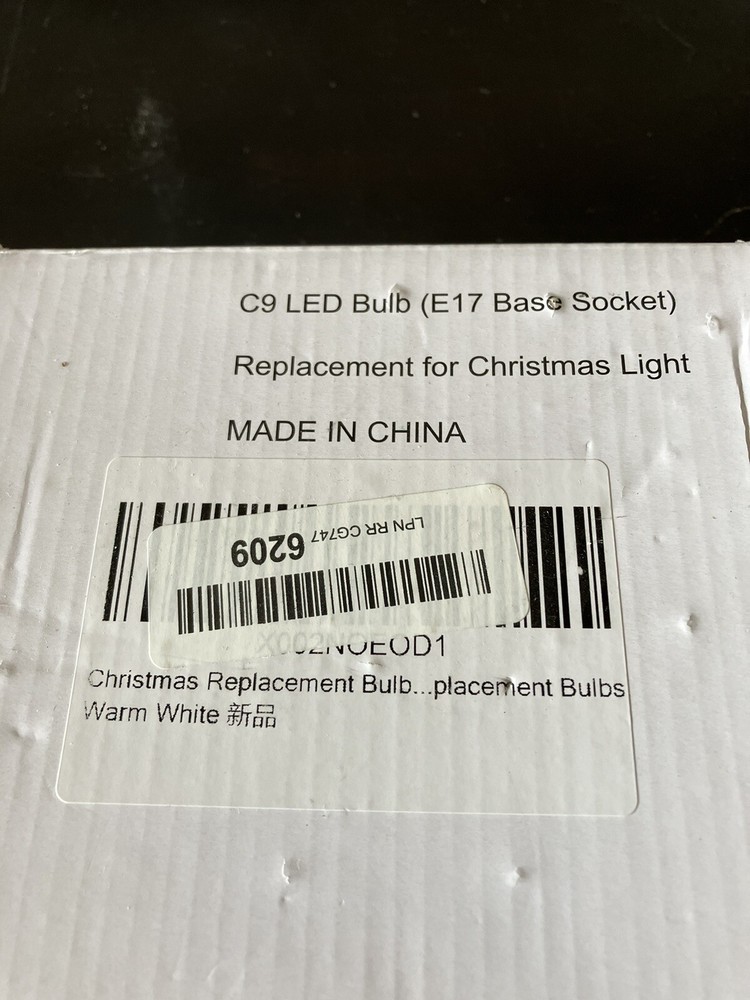 25 Warm White C9 LED Christmas Replacement Bulbs Solid White Bulb