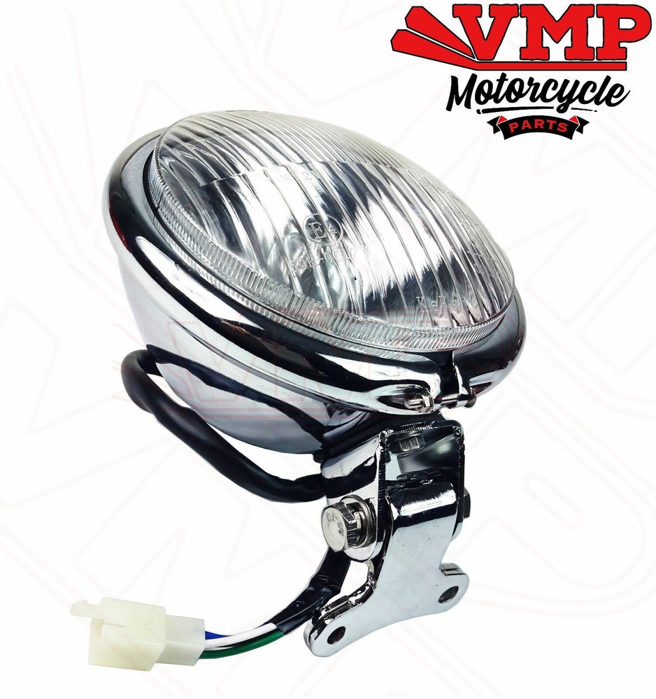 Tamoretti Retro 125cc Front Headlight Light Lens Assembly Chrome