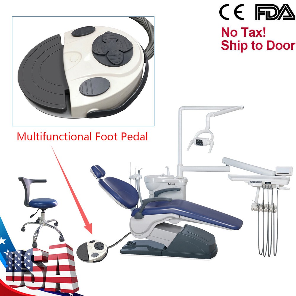 Dental Chair Hard Leather Computer Controlled DC Motor +Stool +Auto Water System