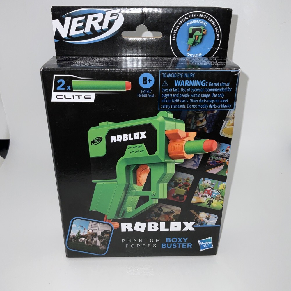 NERF Roblox Phantom Forces: Boxy Buster Dart Blaster Pull-Down Priming 2 Darts#