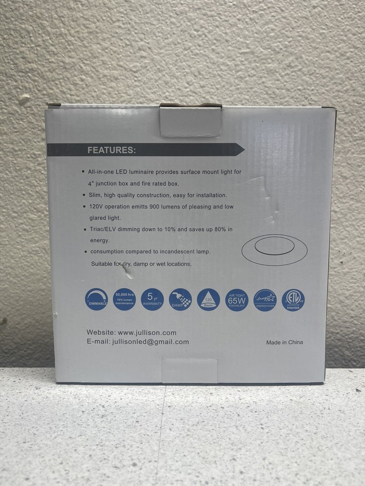 Jullison 4” Led Low Profile Disk Light 6 pack New