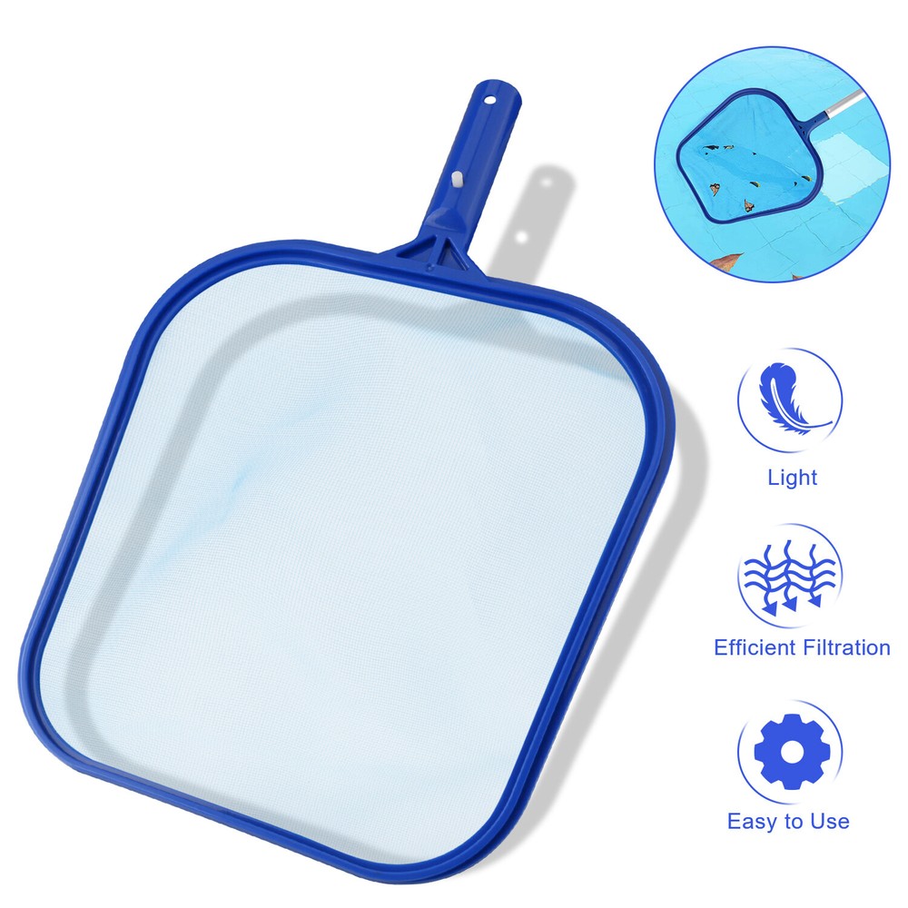 Pool Leaf Skimmer with Pole-Flat/Deep Mesh Bag for Easy Pool Cleaning&Maintenanc