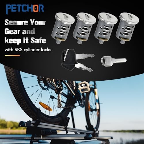 4 Pack Lock Cylinders for Yakima SKS Car Roof Rack System Components, Includes 4