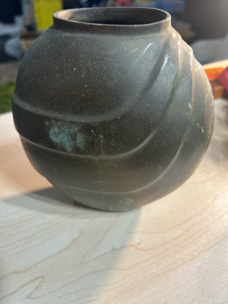 MCM Heavy Brass Vase
