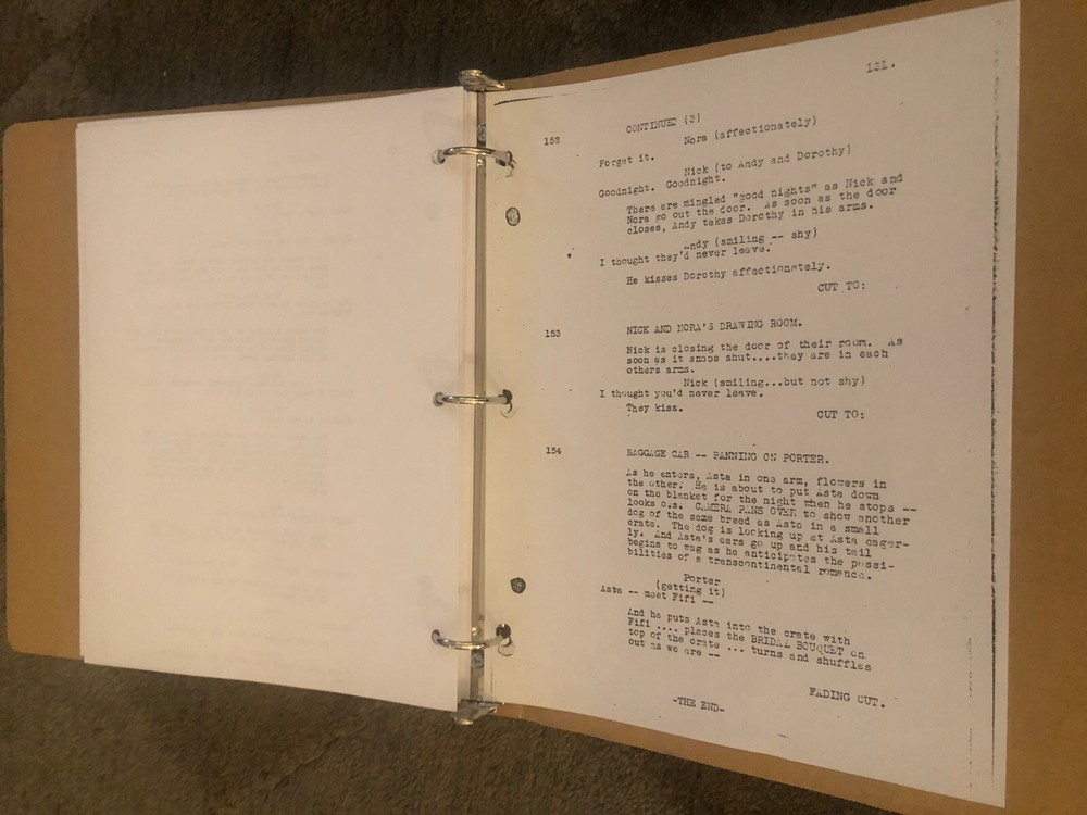 Vintage Thin Man Script [reproduction] with note From The Screenwriter Albert H