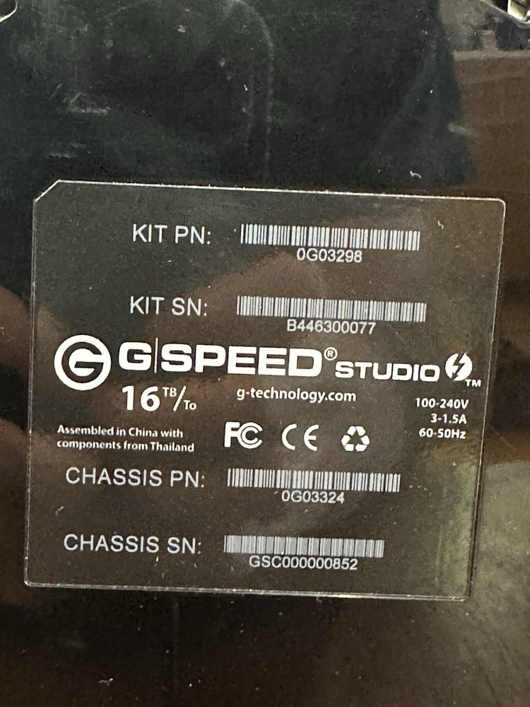 G-Technology G-SPEED Studio 16TB Thunderbolt 2 Storage Solution *Read*