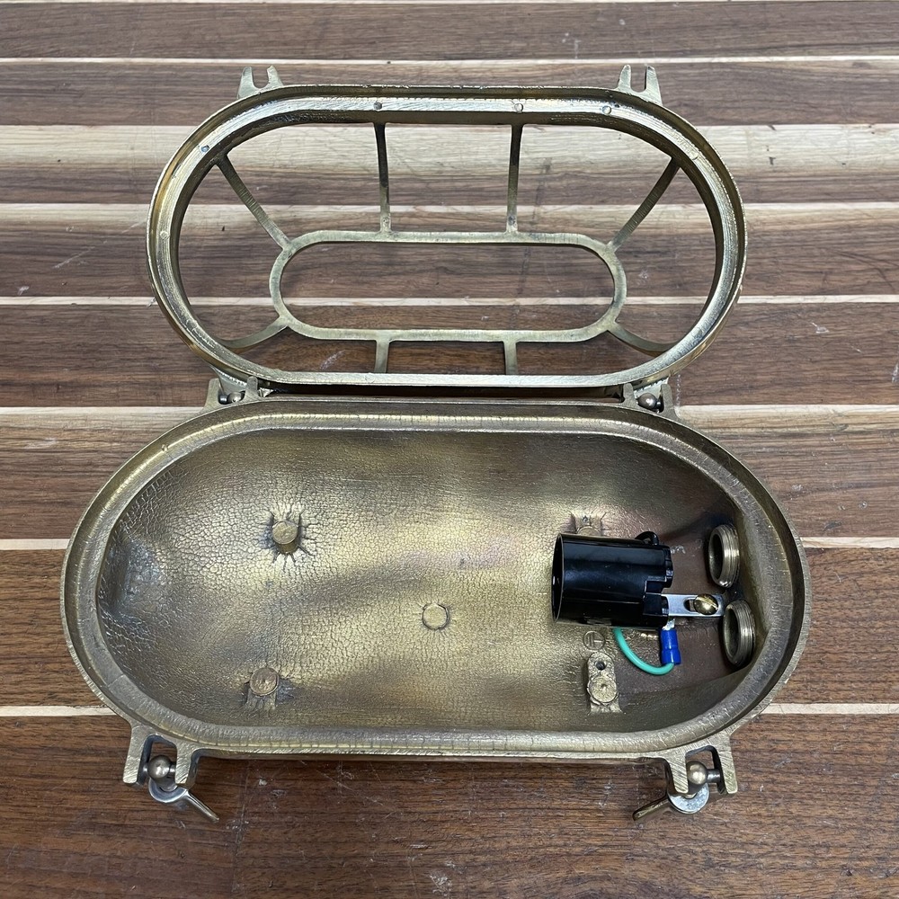 Oval Cast Brass Ceiling Or Wall Light - No Glass