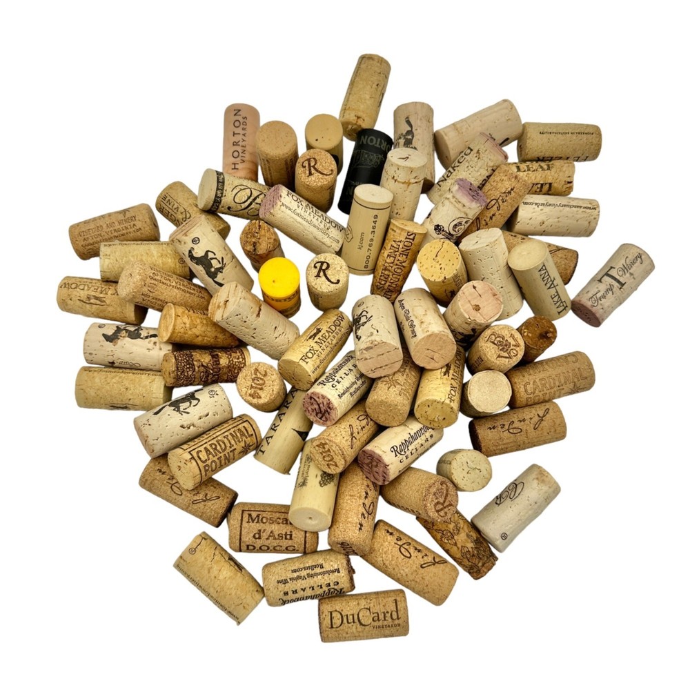 Bundle of 66 Assorted Wine Bottle Corks for Craft Projects