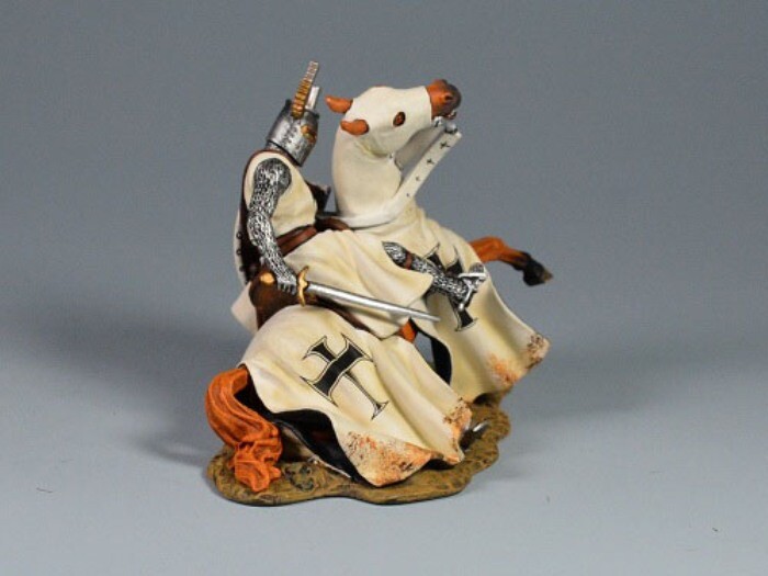 TEAM MINIATURES CRUSADERS & MONGOLS BOL6006 TEUTONIC KNIGHT WOUNDED FALLING HORS