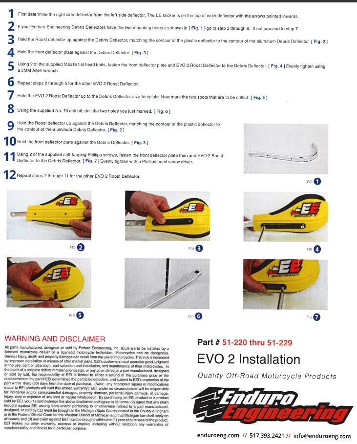 Enduro Engineering Enduro Handguard EVO2 Plastic outer Mount Roost Deflector