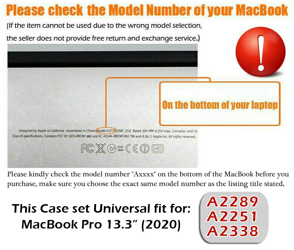 For Macbook Pro 13" A2338 A2289 A2251 Hard Shockproof Shell Case Protector M2 M1