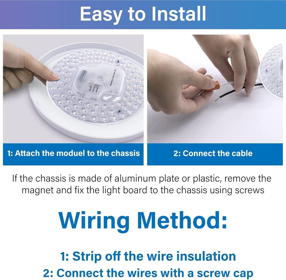 36W 2-Pack LED Light Engine: Dimmable Flush Mount with 3200 Lumens Brightness