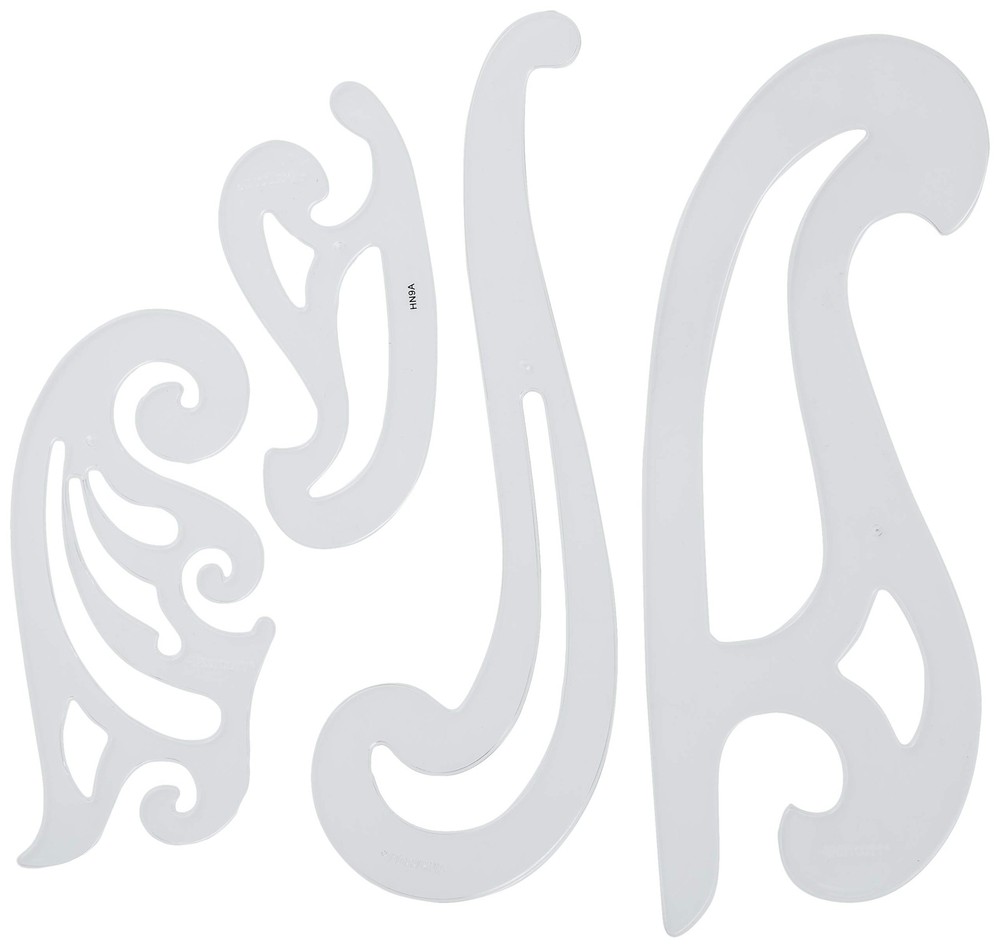 French Curve Ruler Set 4pcs Plastic Drawing Template Drafting Tools