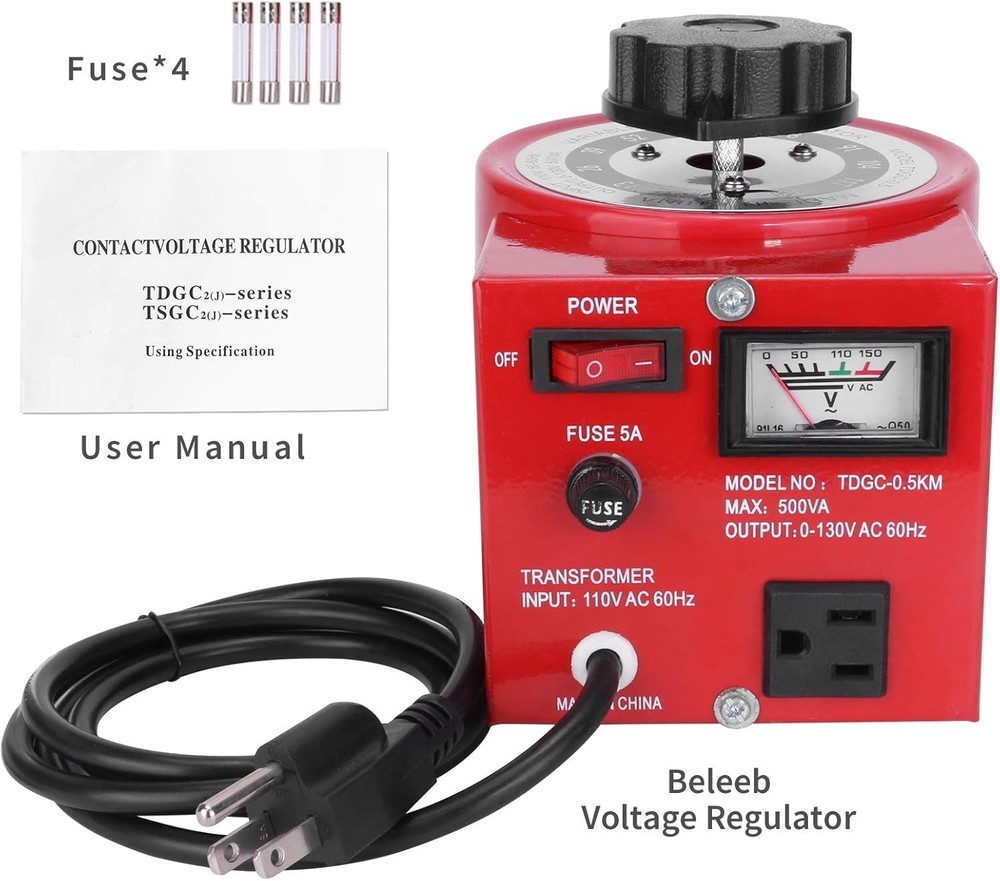 Voltage Transformer 5 Amp Auto AC Variable Voltage Regulator,500VAC Max,120VA...