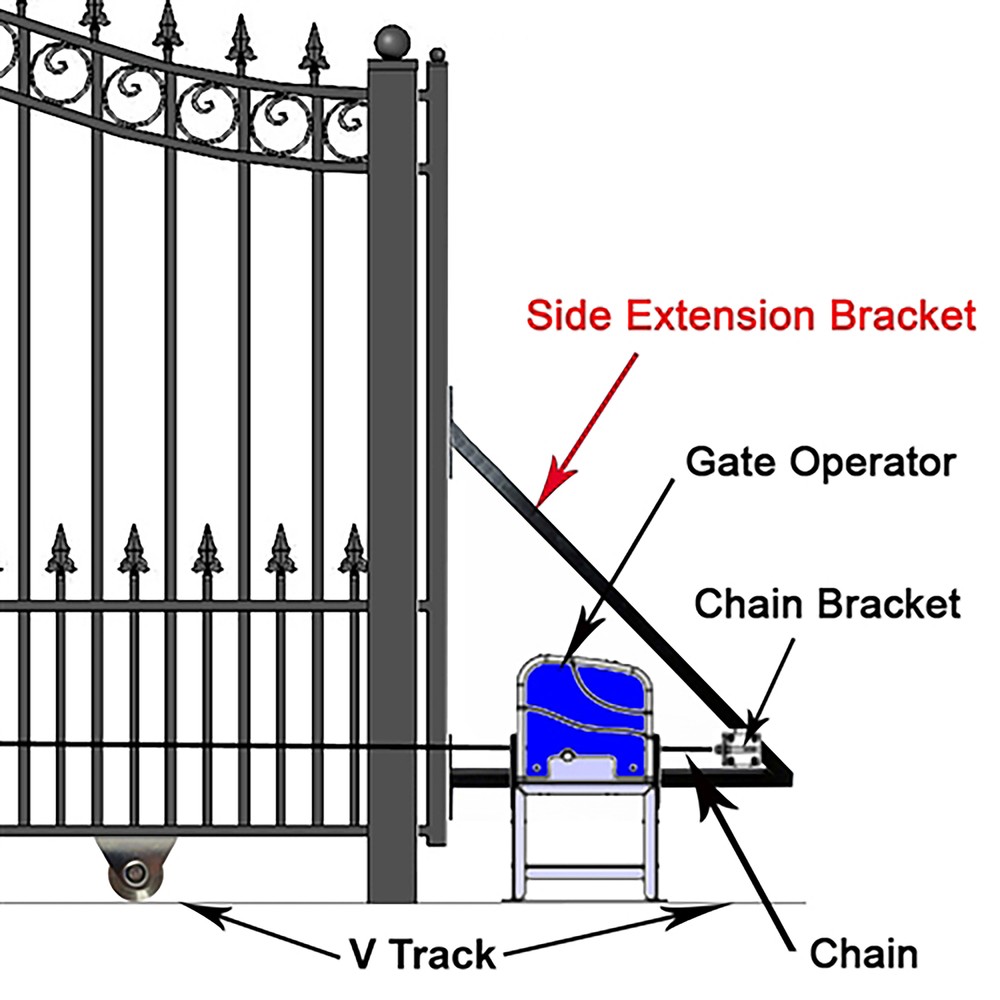 ALEKO Sliding Gate Hardware Kit with Extension Bracket