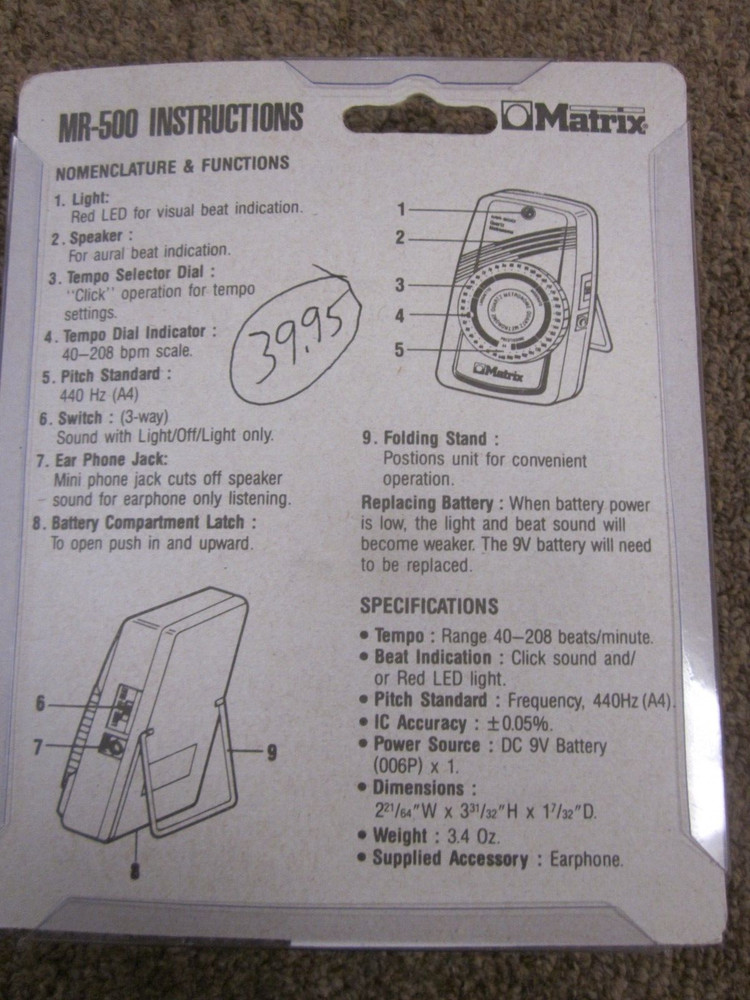 Matrix MR electronic metronome
