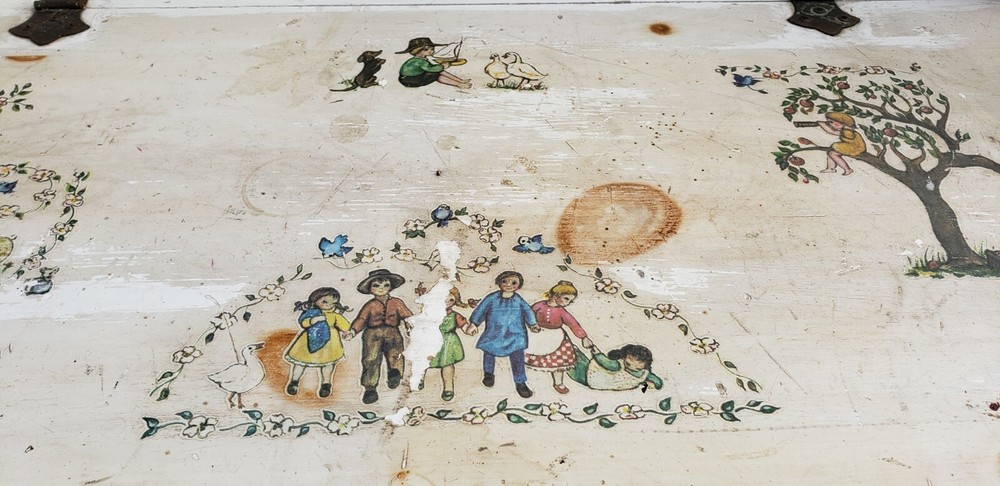 Vintage Children's Bench With Storage Bin