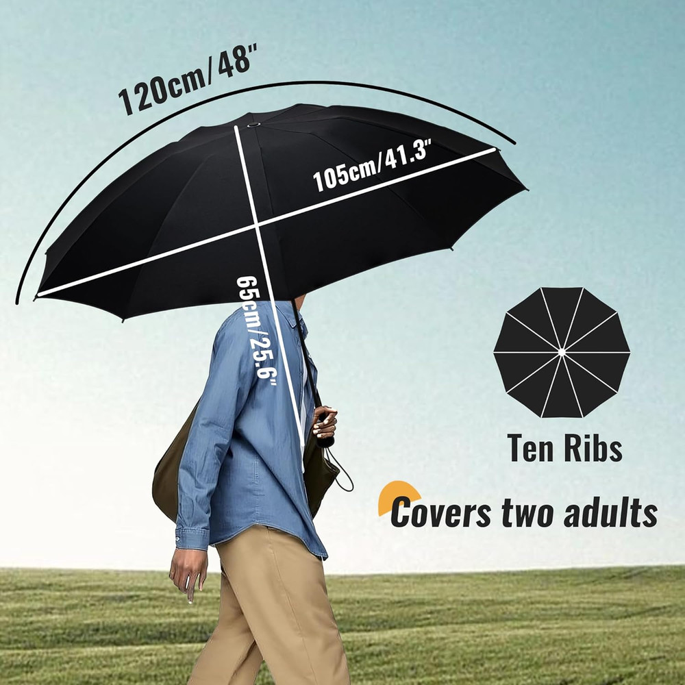 Automatic Windproof Travel Umbrella Compact Inverted Folding for Men Women