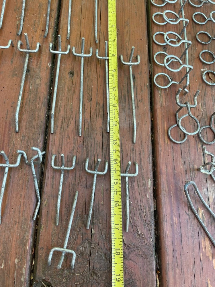62 metal various styles peg board hook, tool accessory holders