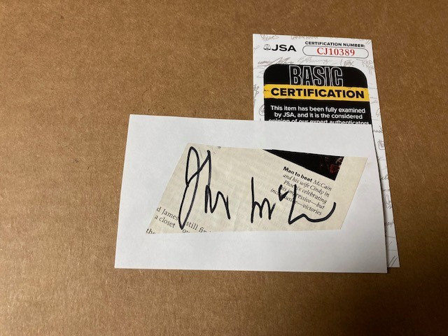 John McCain Senator Signed & Mounted Bold "cut" Signature with JSA**