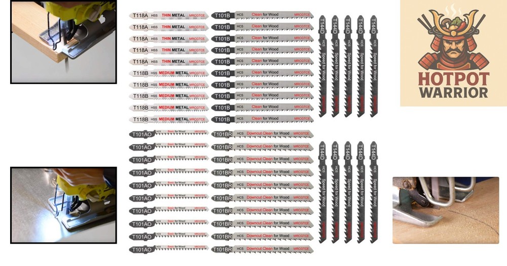 Versatile 50 Piece Jigsaw Blades Set for Precision Cuts - Includes Storage Case