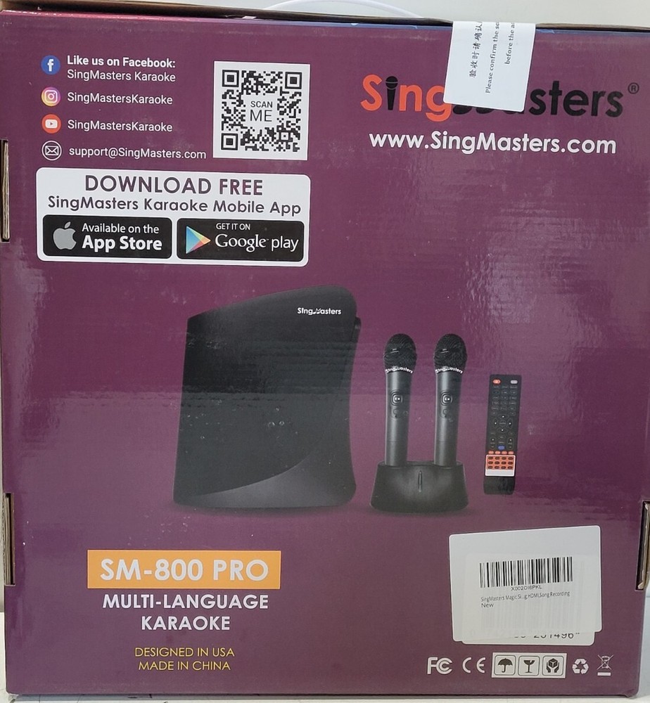 SingMasters Karaoke system Multi Language Wi-Fi Wireless SM-800 Pro