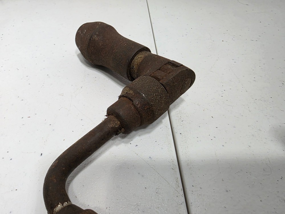 Vintage Hand Drill with 2 Bits / 13" Overall