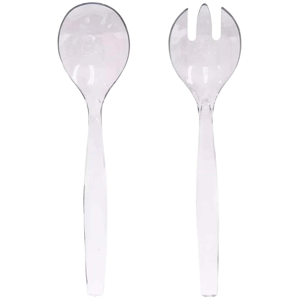 Disposable Clear Plastic 10" Serving Utensils- 2 Pack
