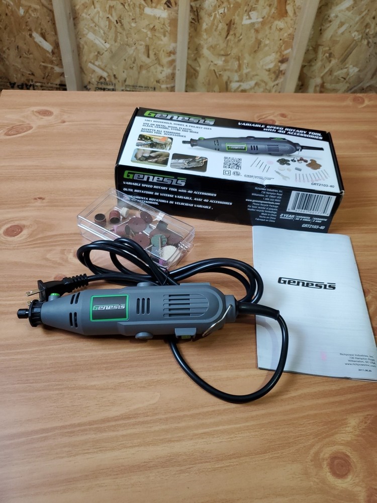 Genesis GRT2103-40 Variable Speed Rotary Tool with  Some Accessories For Project