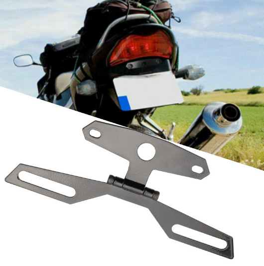1pcs Motorcycle License Plate Bracket Taillight Fixed Folding Number Plate Frame