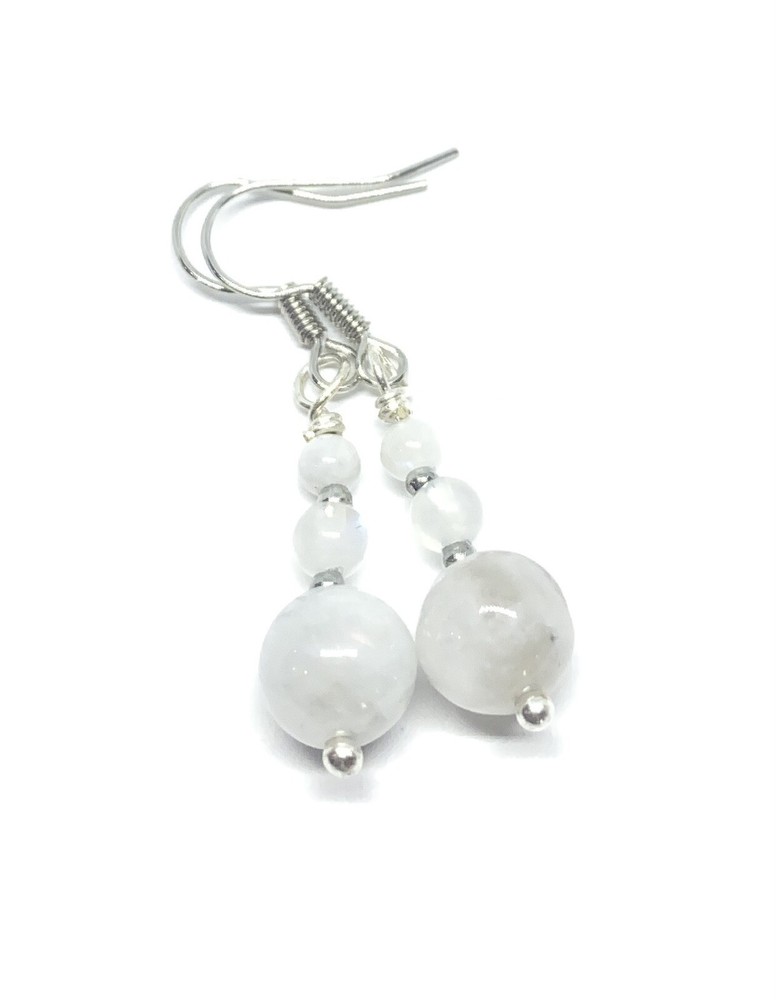Blue Moonstone Genuine Stone Handmade Earrings