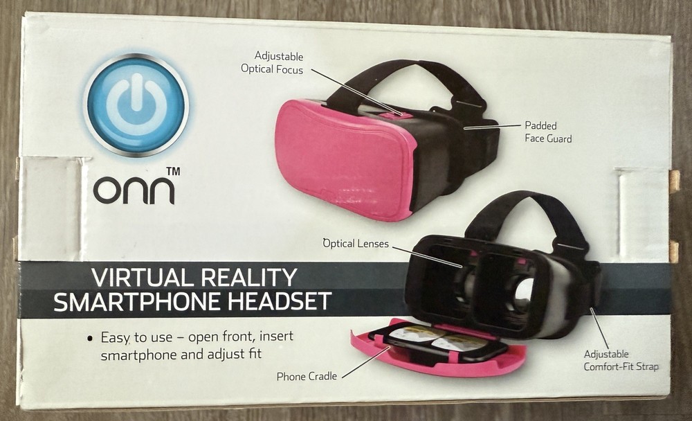 ONN WHITE Virtual Reality VR Smartphone Headset Apple/Android NEW