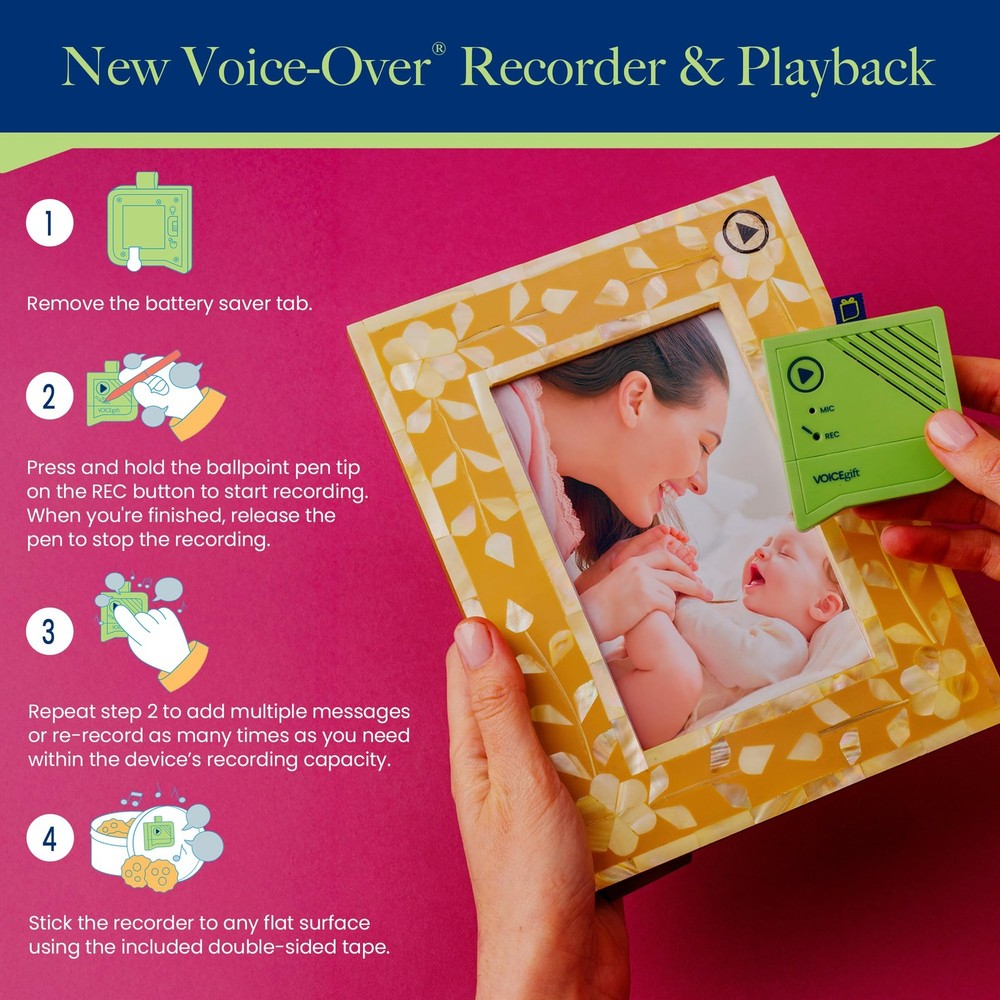 Voice-Over®, 60-Second Voice Recorder with Playback | Digital Audio Recorder ...