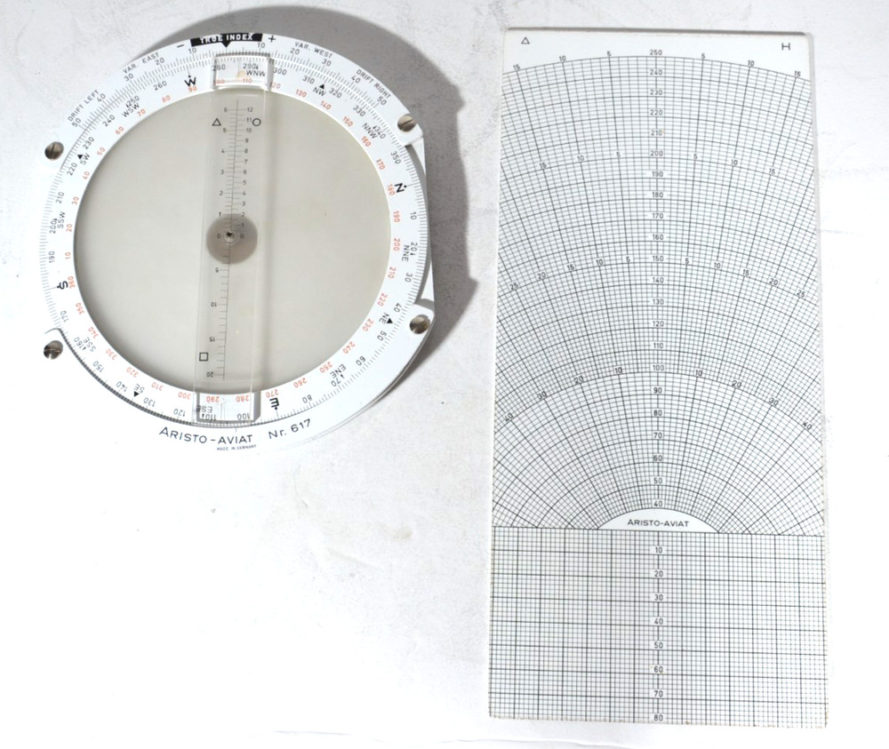 ARISTO Aviat 617 Slide Rule Flight Computer with Original Leather Case