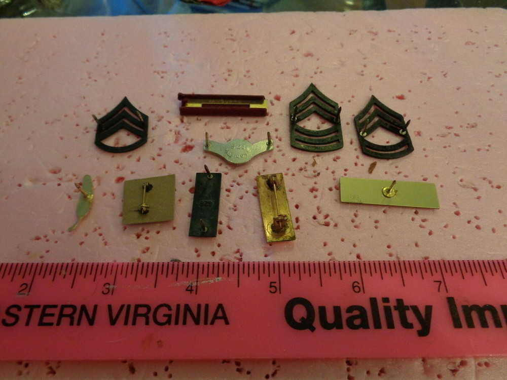 Ten different military pins and/or things (BAG#21)