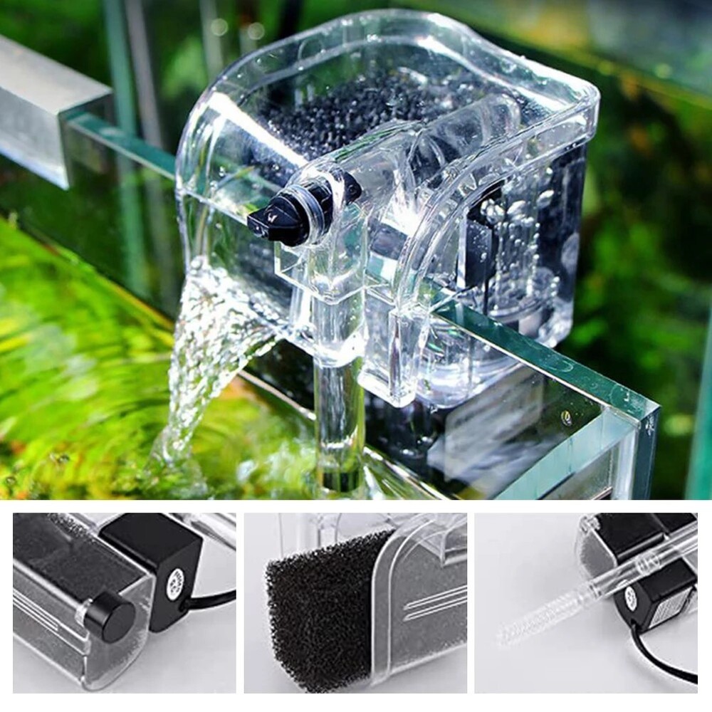 Aquarium Waterfall Filter Pump Fish Tank Hang External Oxygen Pump Water Filter