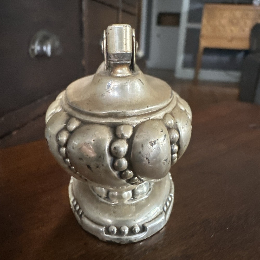 Ronson Crown silver plated table top lighter vintage untested