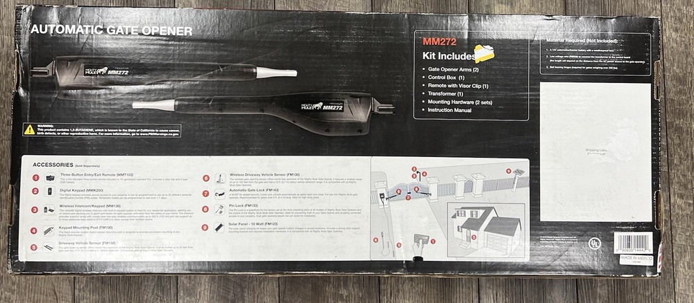 Mighty Mule M272 Automatic Dual Gate Opener Light Duty - New In Box