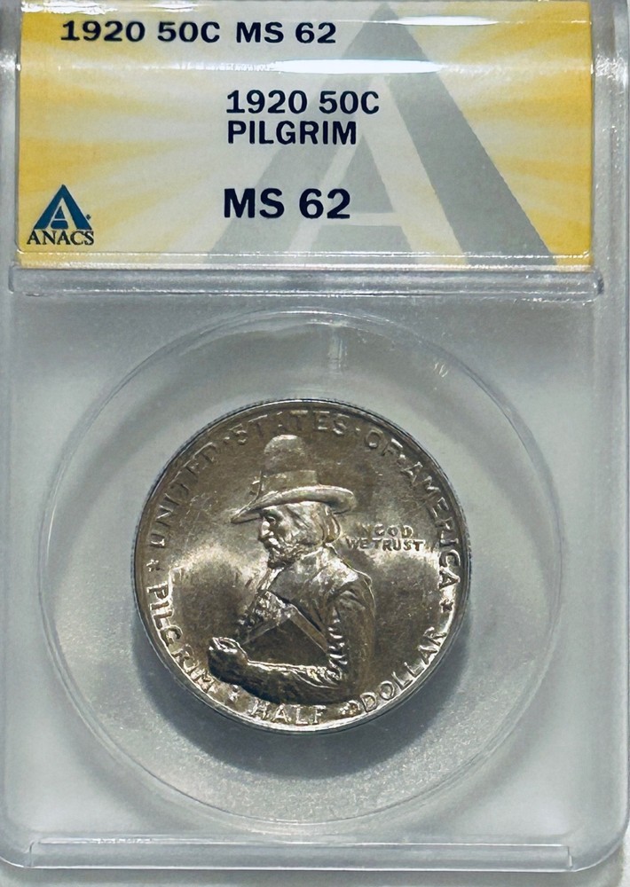 1920 Pilgrim Silver Half Dollar ANACS MS62