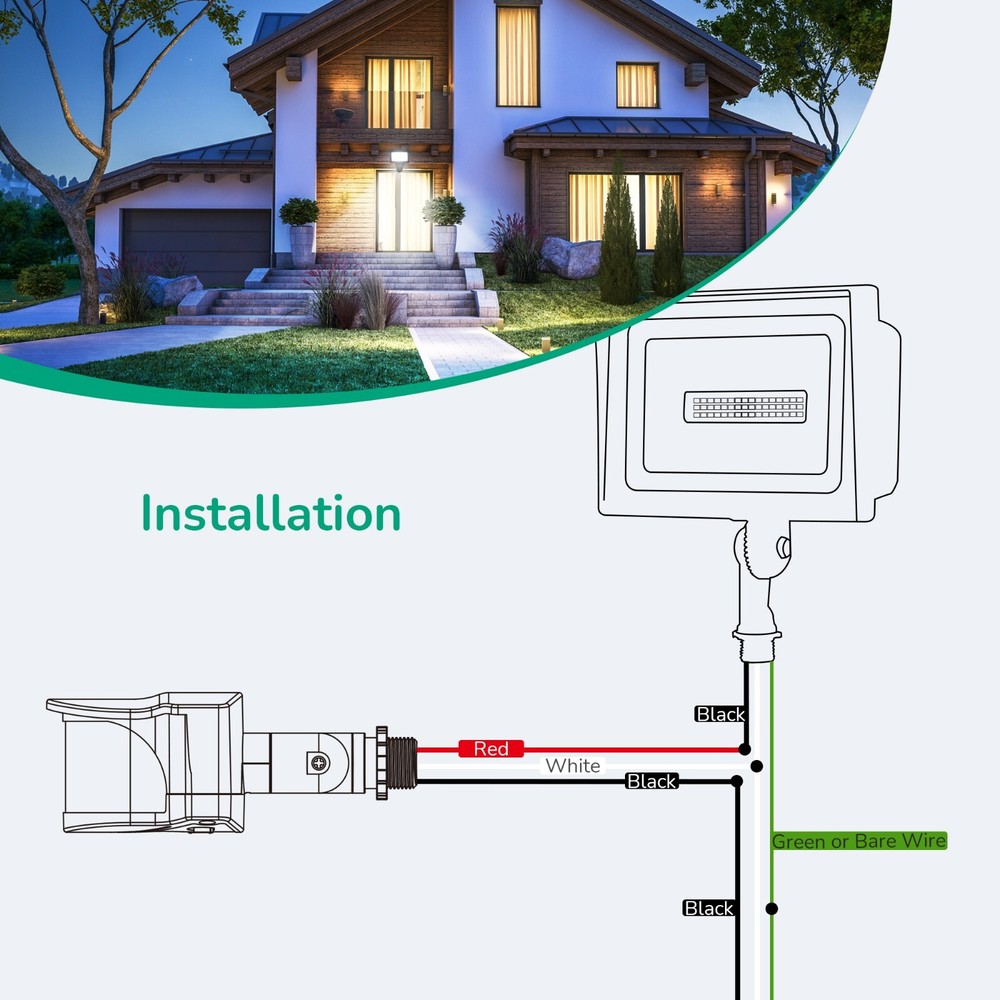 EDISHINE Motion Sensor, Automatic Dusk to Dawn,Motion PIR Sensor, Adjustable