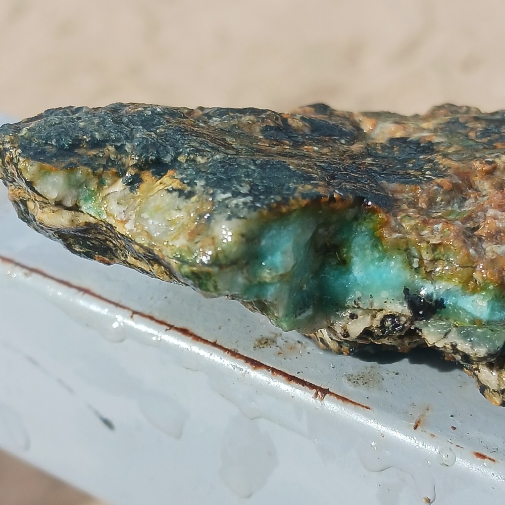 Red KEEP Mine Chrysocolla Rough Specimen Quartz Dendrites Unique