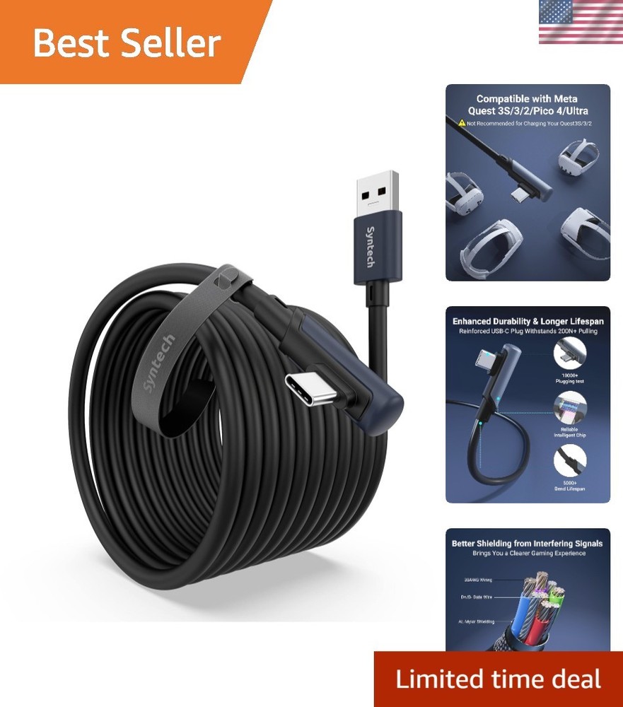 20FT High-Speed VR Link Cable for Meta Quest/Pico - Fast Data Transfer USB 3.0