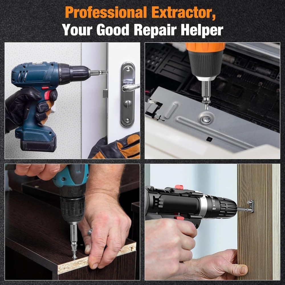 Dual-Head 6 Piece Screw Extractor Set - Fast & Efficient Removal Solution