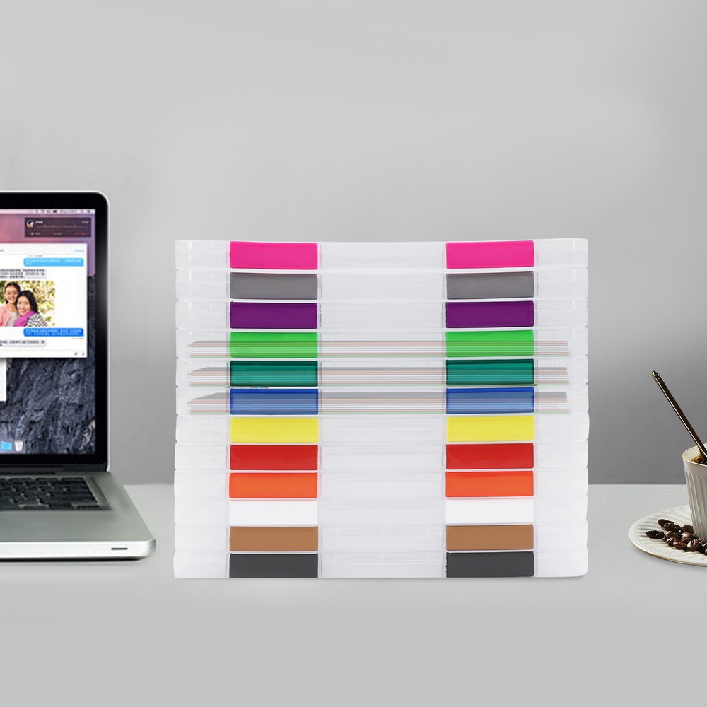 12Pcs Clear File Boxes Magazines Photos Holders Plastic Document Storage Cases