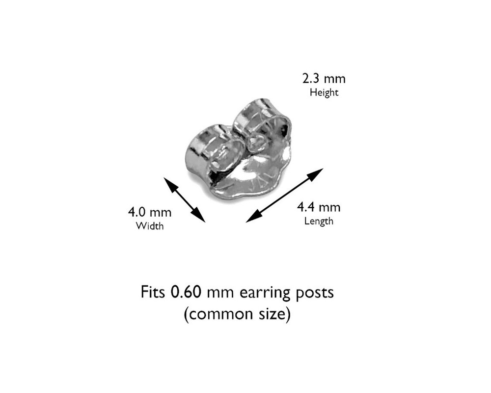 14K Solid White Gold Earring Butterfly Backing Medium 1 Pair Value $59.00