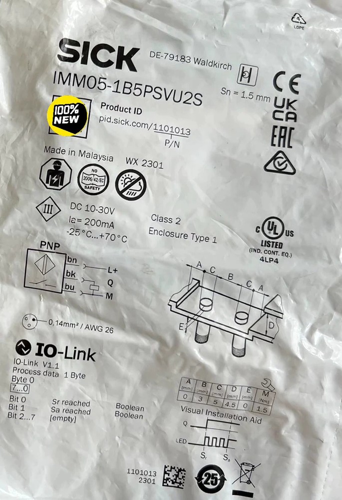 SICK IMM05-1B5PSVU2S 1101013 Proximity Sensor